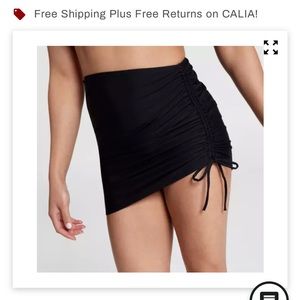 Calia women’s size small ruched drawstring swim skirt .